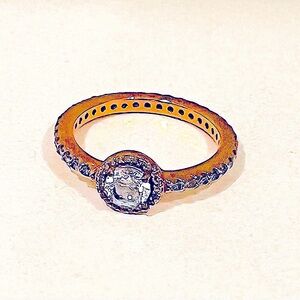 Pandora Collection gold plated CZ ring size 6 1/2